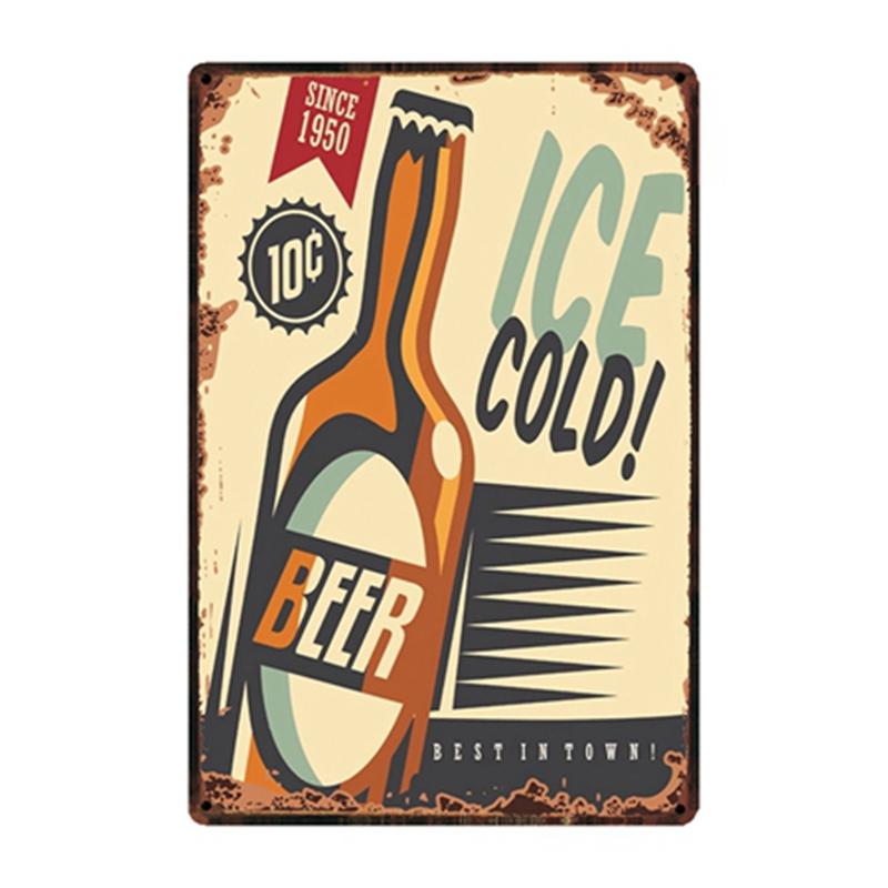 [ WellCraft ] Free Beer Tomorrow Ice Cold Beer Served Here Metal Sign Posters Art Vintage Mural Painting Custom Decor WW4
