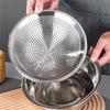 Thick Double Layer Drainage Basin German Style 304 Stainless Steel Basin Drain Basket Vegetable Washing and Rice Washing Basin