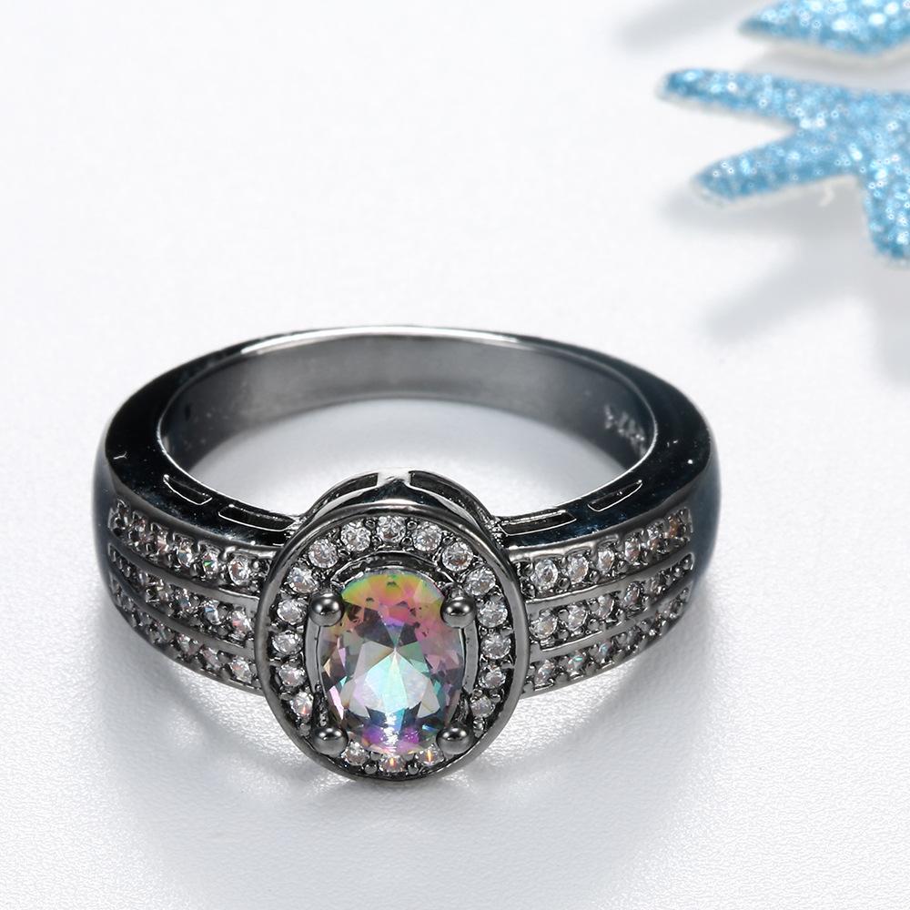 New Copper Plate Inlaid Zircon Ring for Men and Women