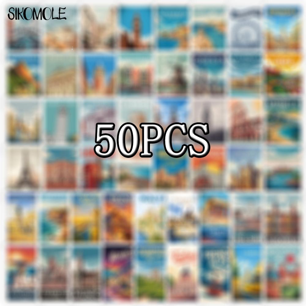 10 30 50 STKS Vintage Europa Tour Landschap Sticker Graffiti Voor DIY Bagage Dagboek Mok Telefoon Decoratie Klassiek Speelgoed Graffiti Stickers