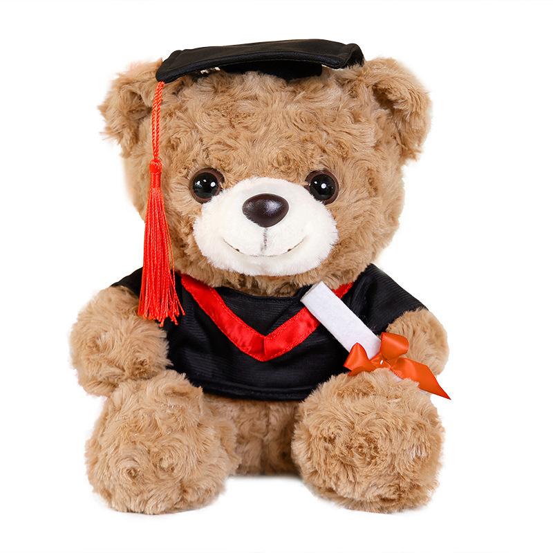 Graduation Bear Doll Make Logo School Emblem Doctor Hat Bear Teddy Bear Doll Plush Toy Doctor School Gift