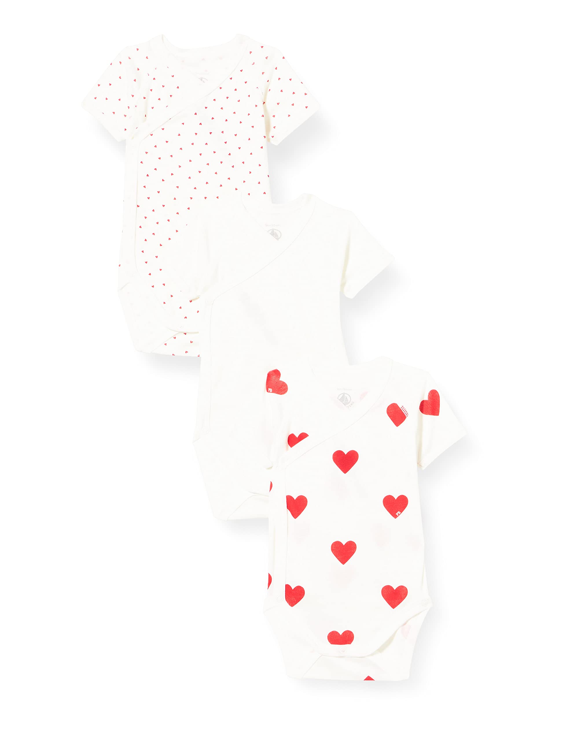 

Heart Print Short Sleeve Matching Body Set of 3 Newborn Baby A04O700 12 Months 74cm Others PB100 PB1 [Petit Bateau]