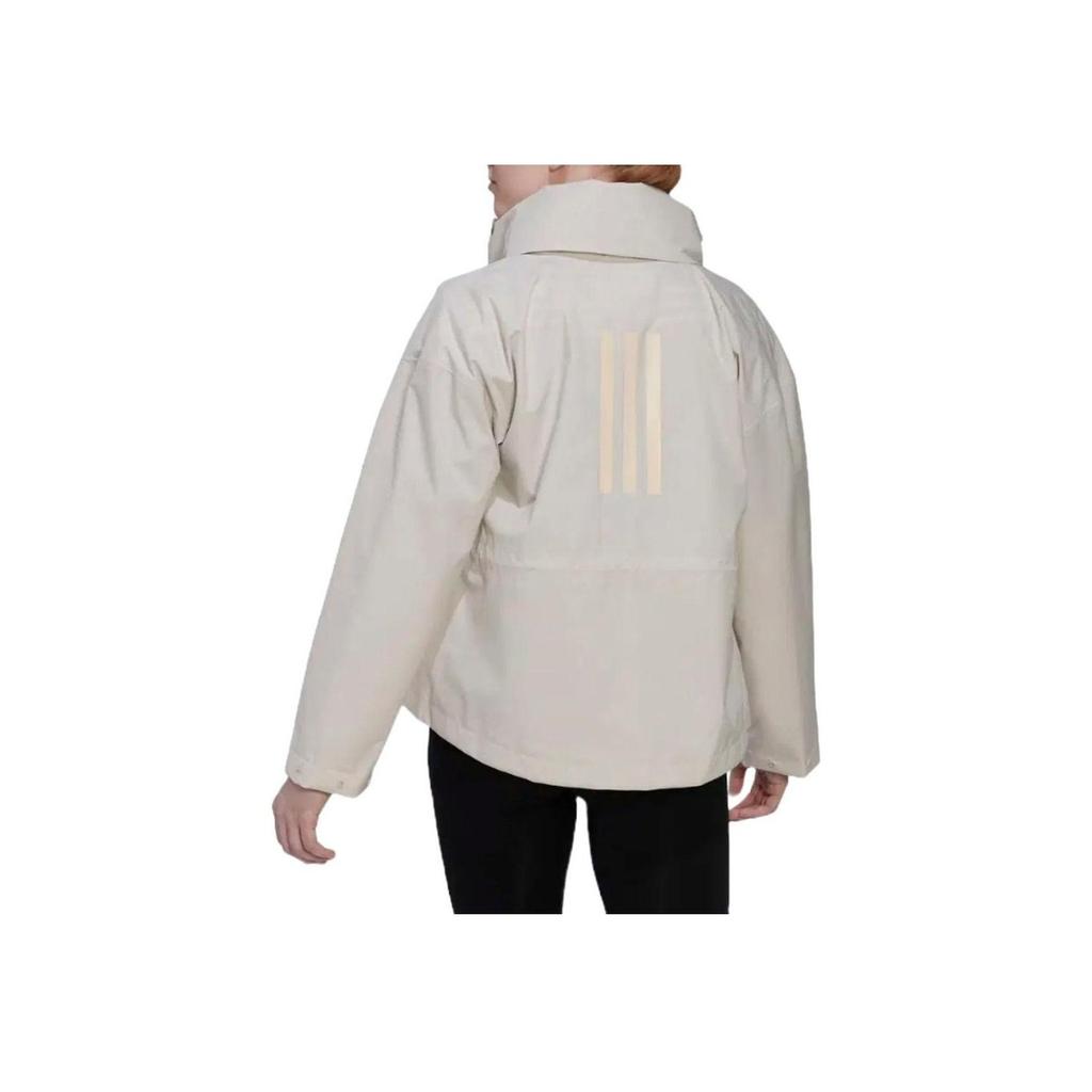 Adidas Outdoor Series Solid High-Neck Zip Hoodie Jacket Women Outerwear Brown HG6018