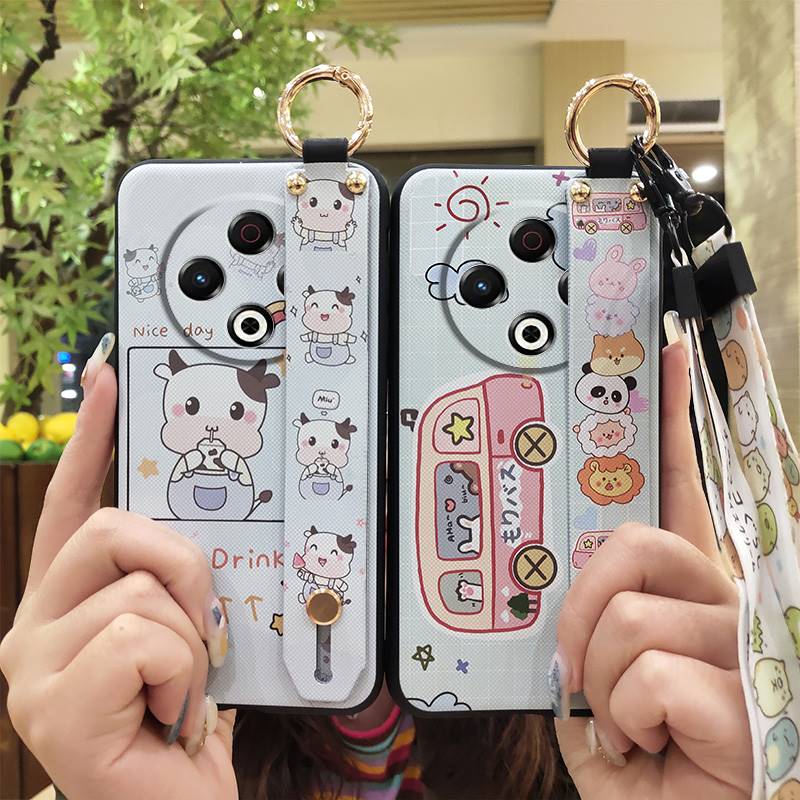 Dirt-resistant Anti-knock Phone Case For Tecno Spark30 4G/KL6 Silicone Anti-dust Phone Holder Wristband Ring Cute
