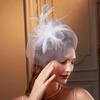 Luxury Small Top Hat Headband Elegant Wedding Head Hoop Feathers Mesh Headband  Stage Performance