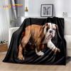 Pătură moale de pluș pentru animale de companie, câine Pit Bull francez de desene animate, pătură de flanel, pătură pentru sufragerie, dormitor, pat, canapea, husă de picnic