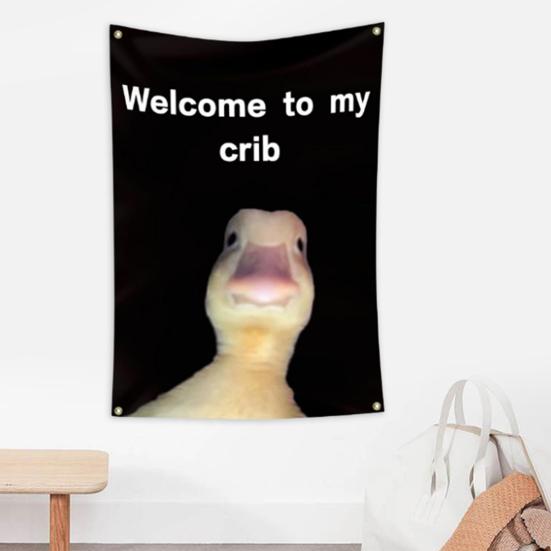 Vlajka na zeď Creative Welcome to My Crib Flag Odolná Snadná instalace Nástěnný banner pro domácí dekoraci