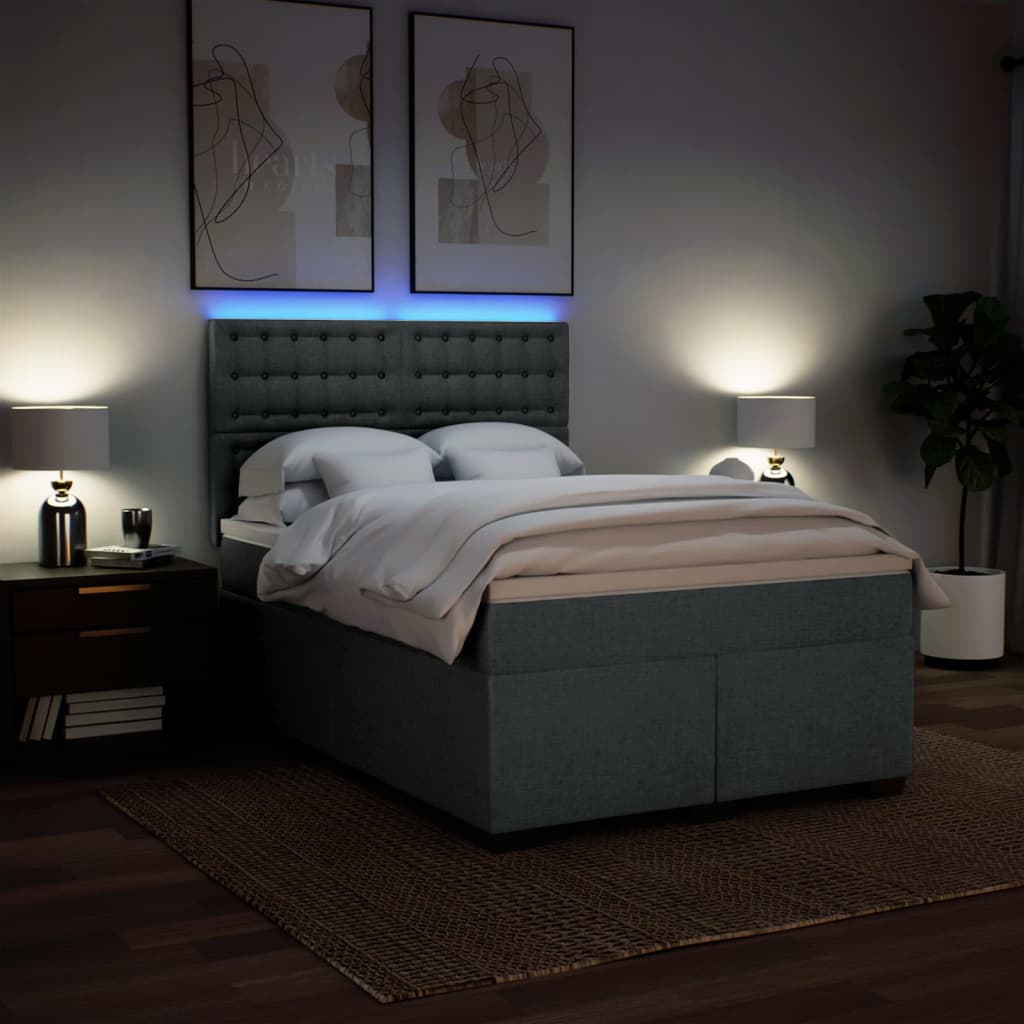 Vidaxl Cama Continental con Colchón, Gris Claro, Tela 160X200 Cm