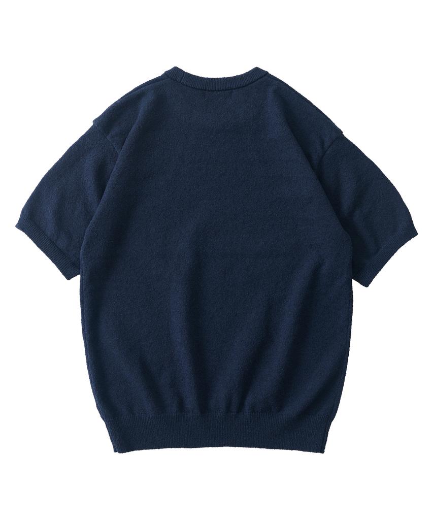 ANALOG MOOD Airy Cooling Round Short Sleeve Knit (Navy)