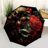 1pc Skulls in Bloom Automatic Opening and Closing Umbrella, Lightweight 3-Fold, With Cute Cartoon Characters, Suitable for Home, Outdoor and Dail