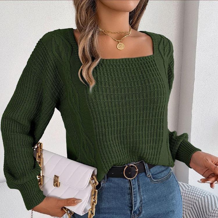 Vintage Løs Langermet Cardigan Genser Ensfarget Strikk O-hals Topp Høst Vinter