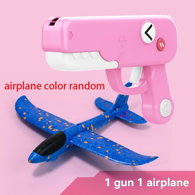 Outdoor Games Kids Glider Flight Throw Foam Plane Kite Shooting Gun, Plane Launcher Toy For Kids, Shooting Toy