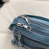 Womens Denim Crossbody Bag Casual Small Shoulder Purse Multi Zipper Handbag for Daily Use