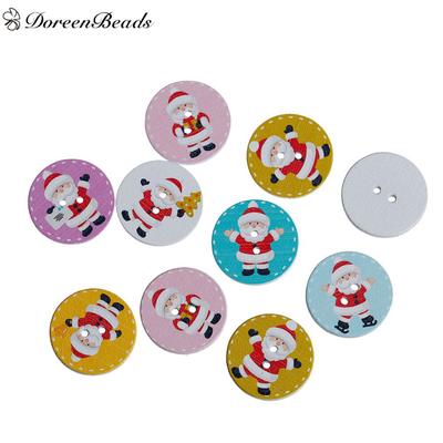 30pcs Wooden Sewing Buttons Vintage Postage Stamp Scrapbooking DIY Handcrafts
