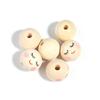 Natural Wood Beads Wooden Faced Beads Wooden Ball with Hole for DIY Decor Craft