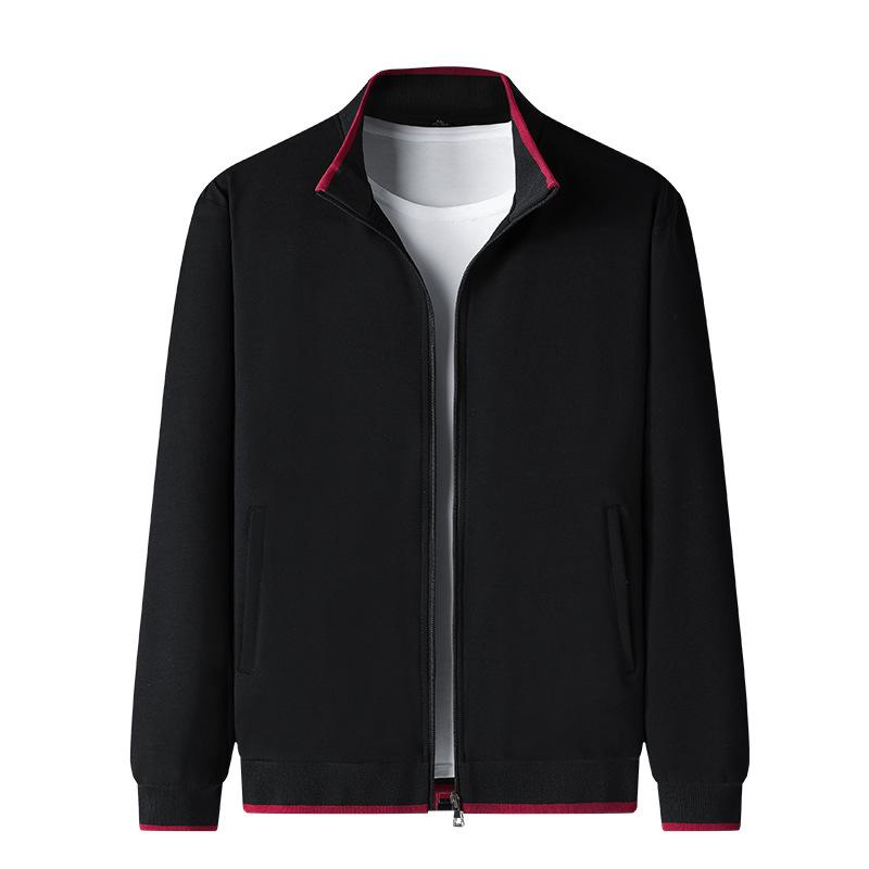 Men's Stand Collar Zip Up Jacket Solid Color Cotton Coat for Men Sweatshirt for Spring and Autumn, Youth Sportswear, Running Casual Loose Jacket