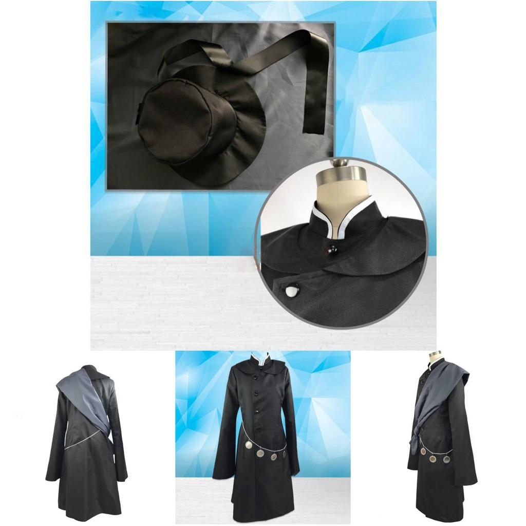 Chic New Black Butler Kuroshitsuji Undertaker Suit Outfit Cosplay Costume Unisex With Complete Accessories And Stylish Hat