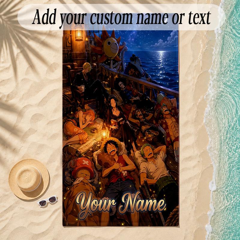 Beach TowelOne Piece Custom Name Text Personalized Soft Towel for Beach Pool Indoor Home Decor Gift