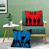 Rock Band U-U2-MT Cool Kissenbezug Bedruckt Gebürstetes Fleece Kissen Babyhaut-Touch Umweltfreundlicher Sublimationsdruck