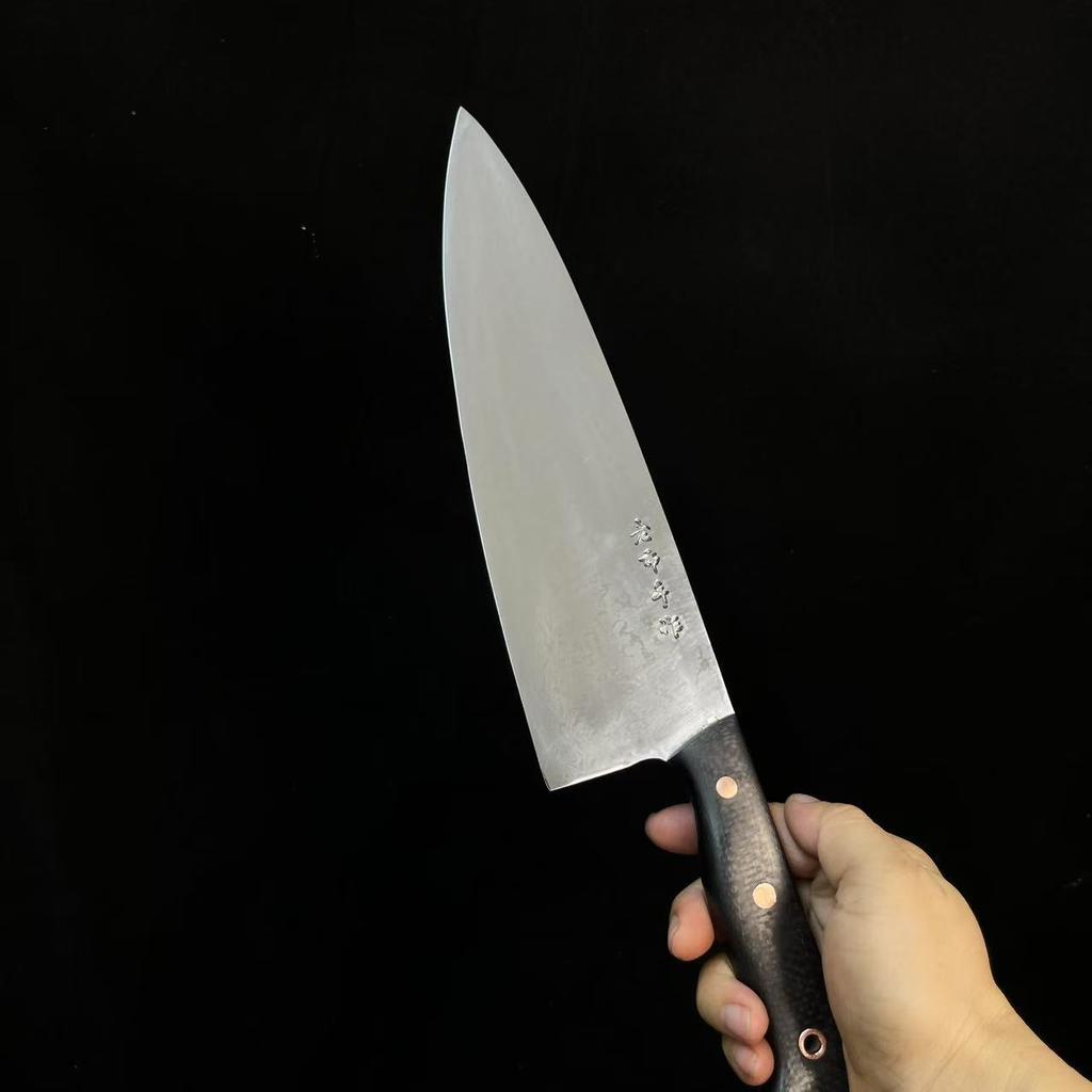 8.5 Inch Handmade Damascus Knife BG42 Aviation Special Steel Blade Chef Cleaver Meat Slicing Vegetables Kitchen Knife G10 Handle