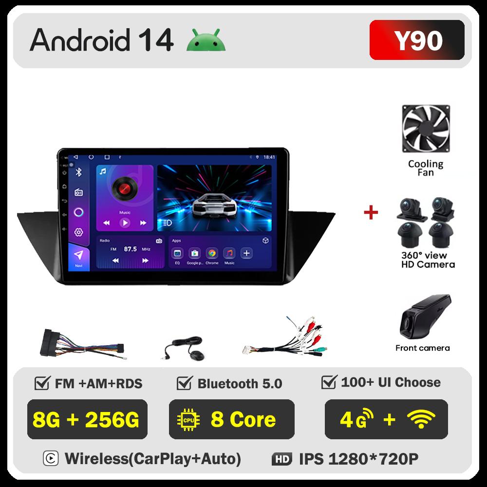 Car Video Player For BMW X1 E84 2009 - 2012 Carplay Android 14 auto Radio Intelligent System GPS Navigation Touch Screen RDS