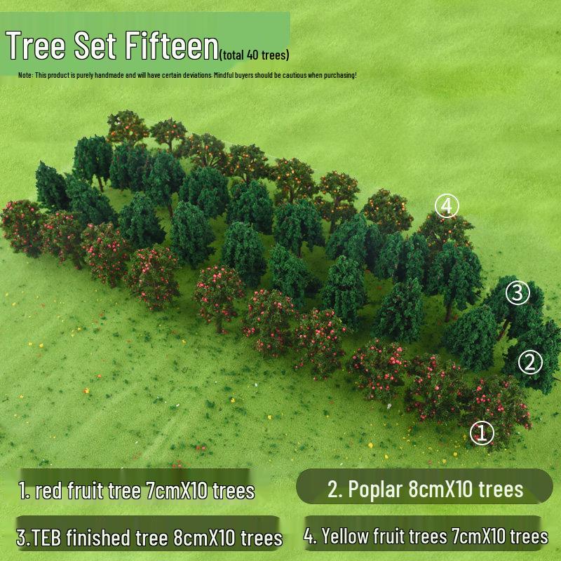 Mini DIY Model Train Landscape Tree Set - Simulated Plastic Trees for Sand Table Crafting