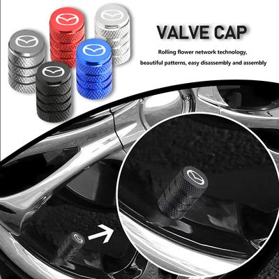 4PCS Car Wheel Tire Valve Cap Cover Airdust Waterproof For 2 3 5 6 Axela Atenza Speed 6 CX3 CX4 CX5 CX7 CX8 CX9 MS