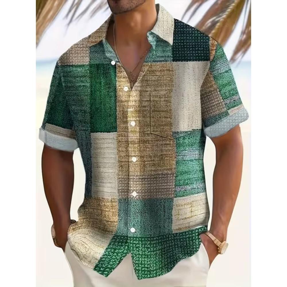

Men s Retro Pattern 3D Print Shirt Button Up Shirt Casual Shirt Summer Shirt Short Sleeve Daily Vacation Clothing 8XL зелений