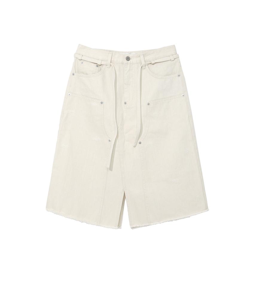 Gyeong Double Knee Skirt_Ivory