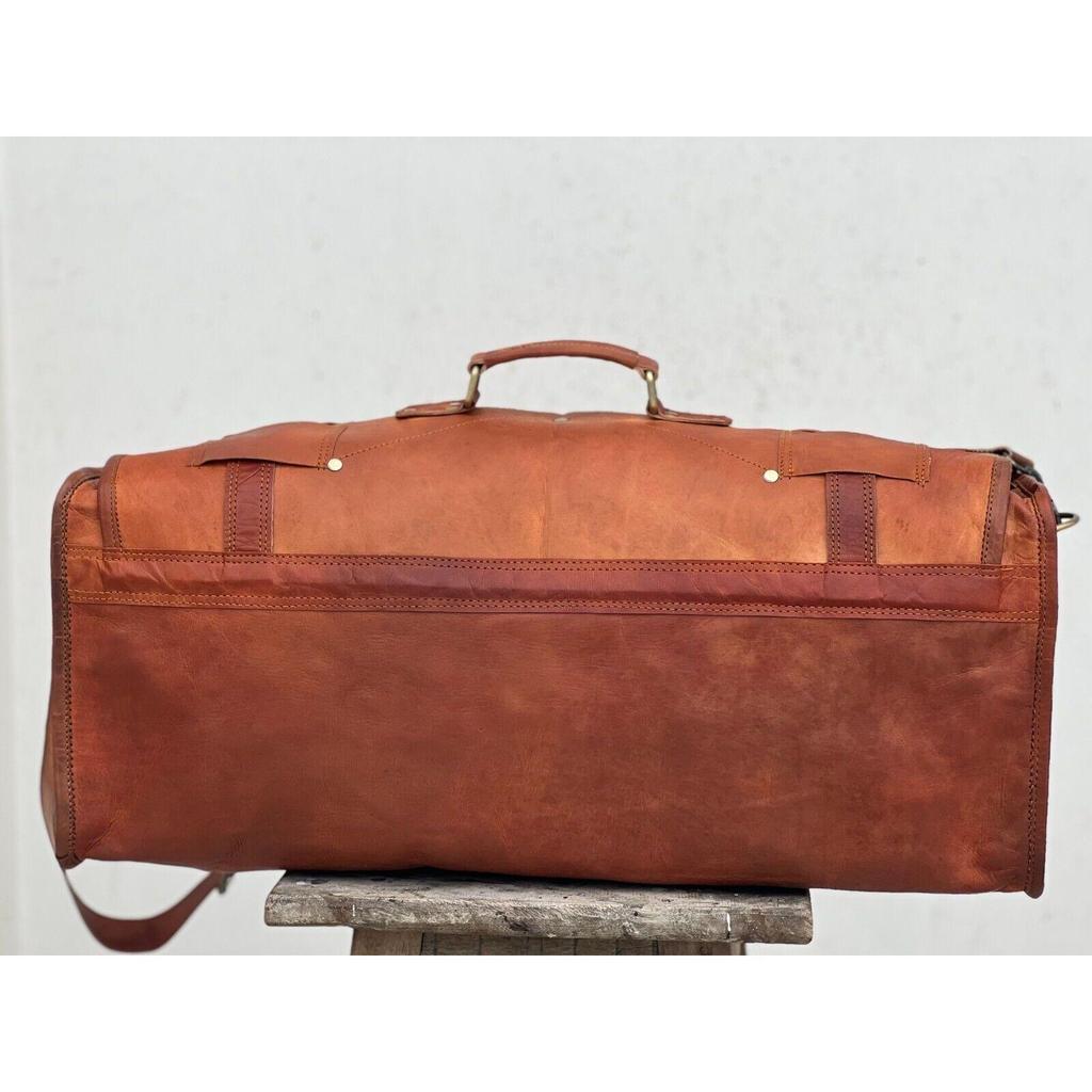 Übernachtungs-Reisetasche, Leder, für Reisen, Herren, Gepäck, Fitnessstudio, Vintage, echt