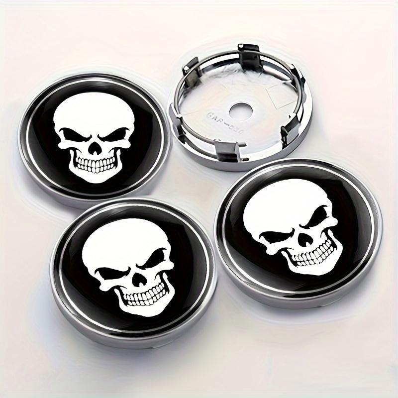 4pcs Skull Design Wheel Center Hub Caps - 2.36" Fit Emblem Covers for Cars, Motorcycles, Trucks & SUVs