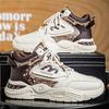 Mens Walking Shoes 2026 New High Top Leather Splicing Comfort Four Seasons Outdoor Daily Leisure Sports Trendy Sneakers
