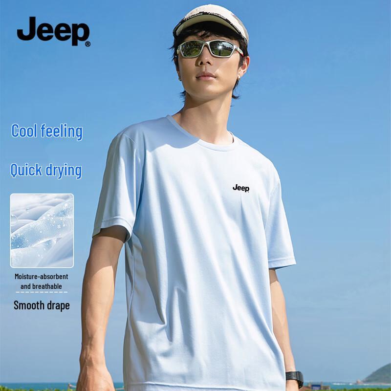 JEEP Men s Ice Silk Short Sleeve Casual T-Shirt 2XL