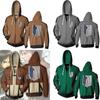 Felpa con cappuccio premium Attack On Titan Maglione con cappuccio Felpa con zip Cappotto Costume Cosplay Per i Fan