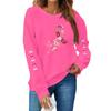 Breast  Sweatshirts For WomenRibbon Breast  Shirt Cute Dog Graphic  Long Sleeve Tops