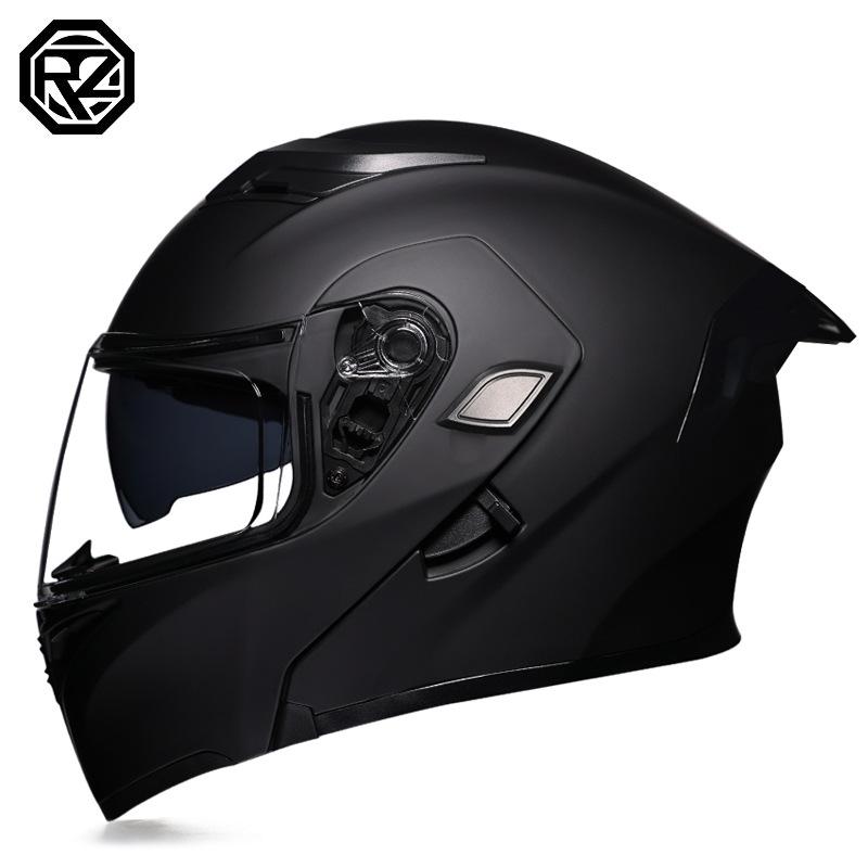Motorcycle Helmet Peeling Helmet Double Lens Big Tail Locomotive Racing Helmet Running Helmet Men and Women Keep Warm In Winter