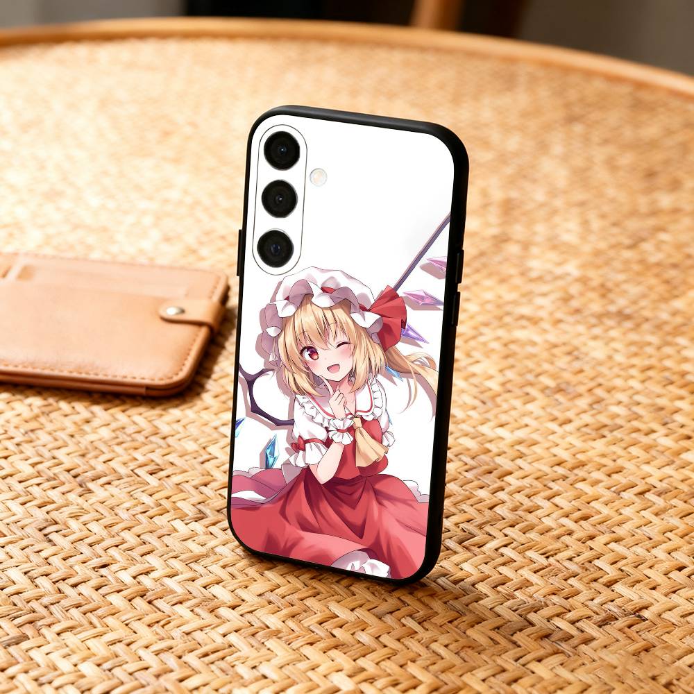 Cute TouHou Project Flandre Phone Case For Samsung  A73,72,71,A52,51,40,41,A22,A32,31,A13, Soft Black Shell