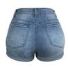 2021 Women's Elastic Mid-Waist Ripped Denim Shorts