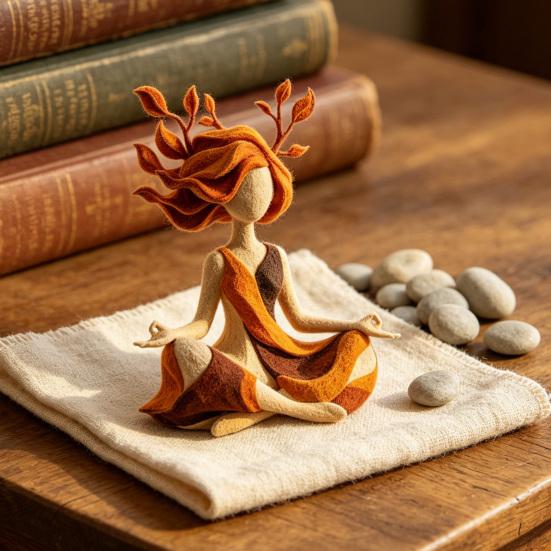 Abstract Yoga Girl Figurine Resin Meditating Lady Statue for Spa Yoga Room Home Desk Shelf Decor Gifts for Women