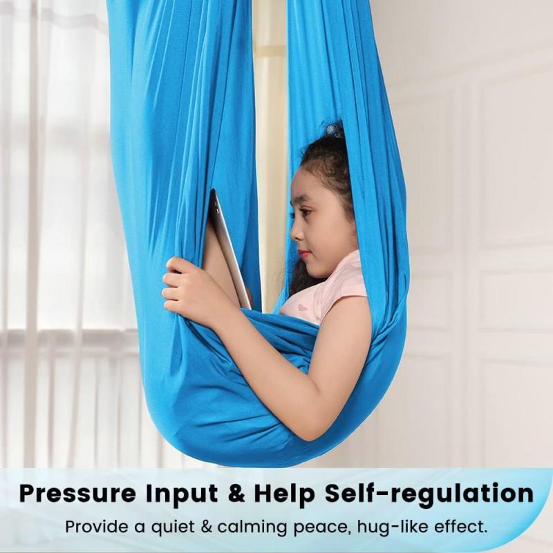 Kids Sensory Swing Hammock Indoor Outdoor Play 280x150cm With Hardware Kit 150kg Capacity