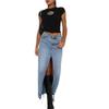 Cowboy High Waisted Slim Fit Split Skirt High Waist Slim Fit Slit Skirt