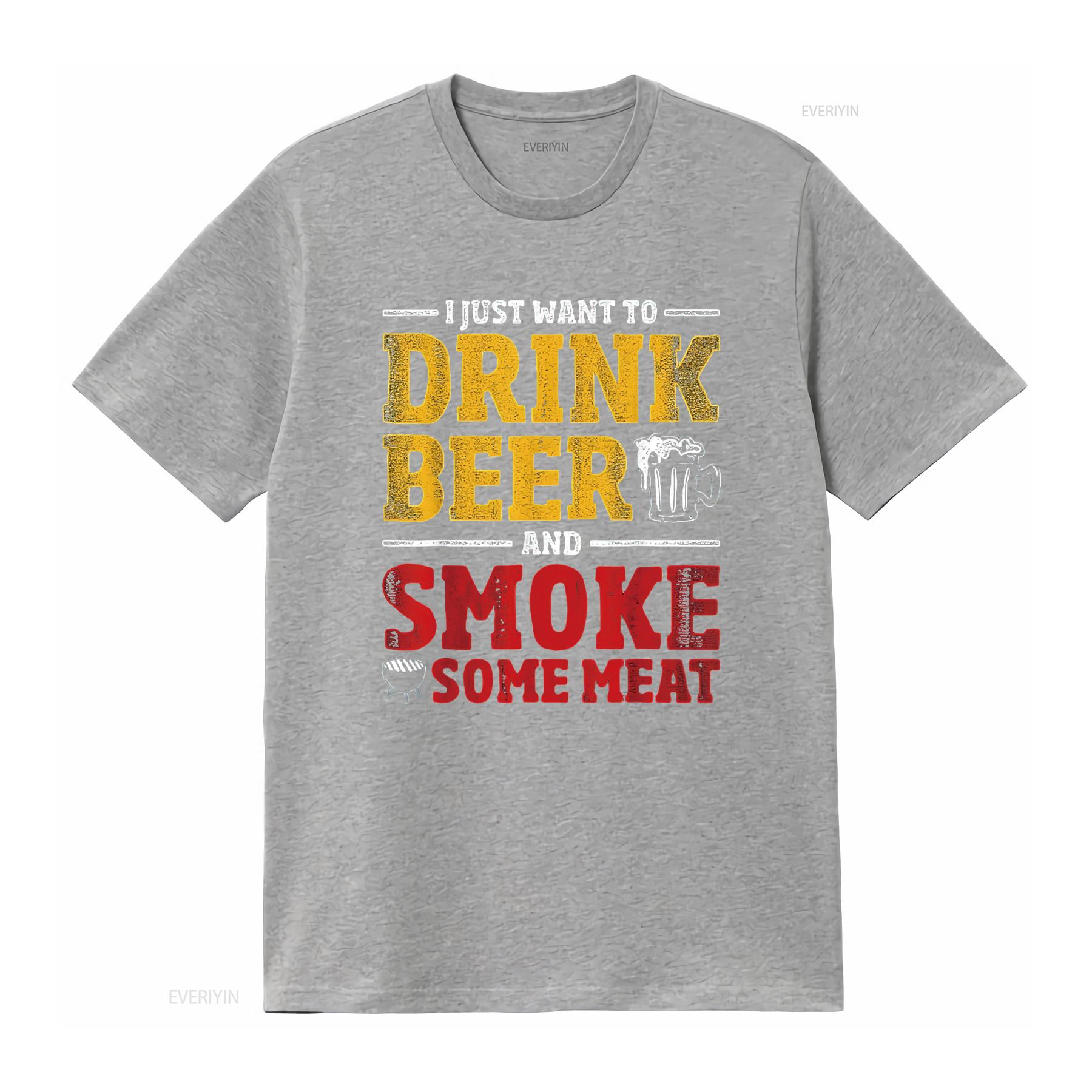 

Mens Funny BBQ Chef Beer Smoked Meat Lover Grilling T Shirt Black 2X Large vintage Washed Breathable Top For Everyday Wear S