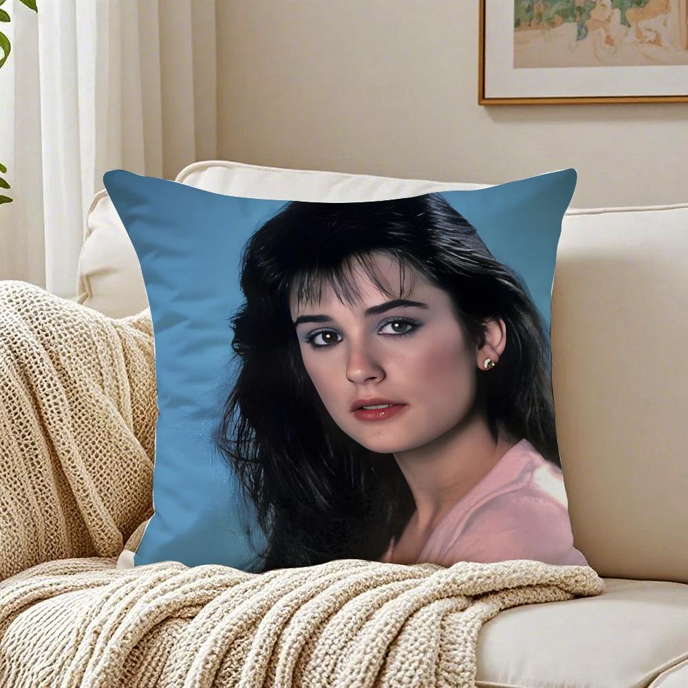 

Fit for Casual Elegant DDemi Moore Cushion Cover Linen Pillowcase Soft for Sofa Bed Home Room Decor 30x30cm