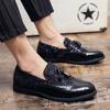 Fashion Spring Tassel Men's Shoes Golden Nightclub Casual Shoes Loafers Mens Shoes Slip-on Comfort Shoes Bright Leather Low-heeled Shoes