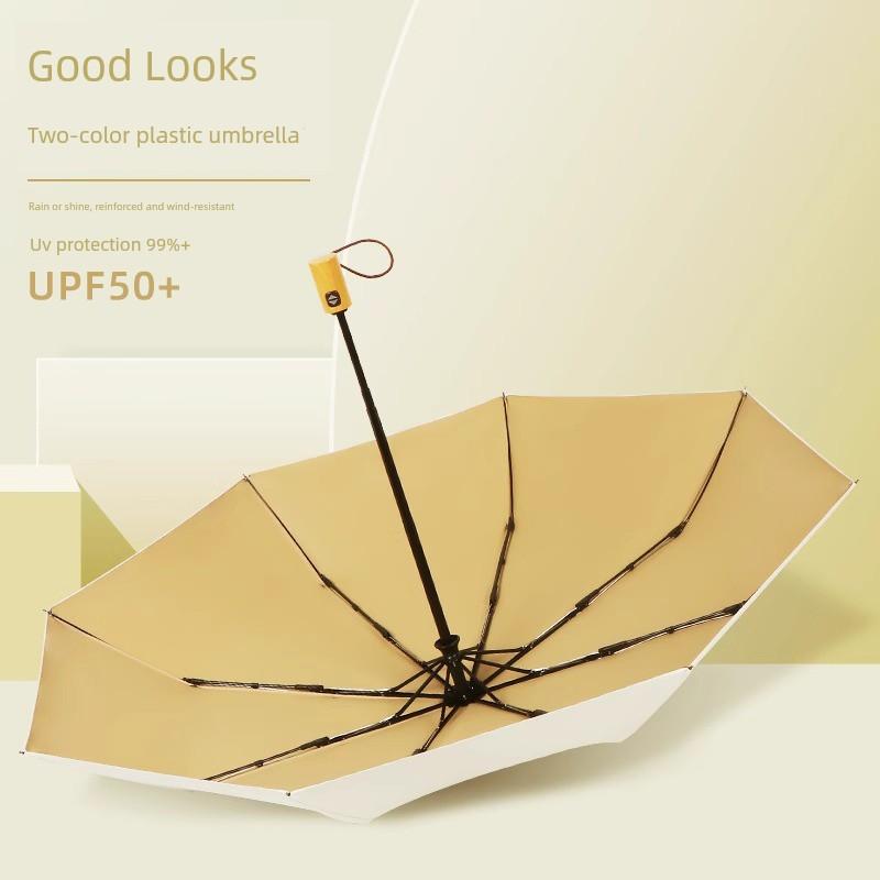 High-Quality Colorful Plastic Folding Umbrella, Compact and Portable, Dual-Purpose for Sun and Rain, Sunshade, Uv Protection, Sun Umbrella for Men