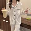 Spring and Autumn Women's Fashion Sleeping Homewear Set Girls Autumn and Winter Simple Casual Pajamas Homewear Set