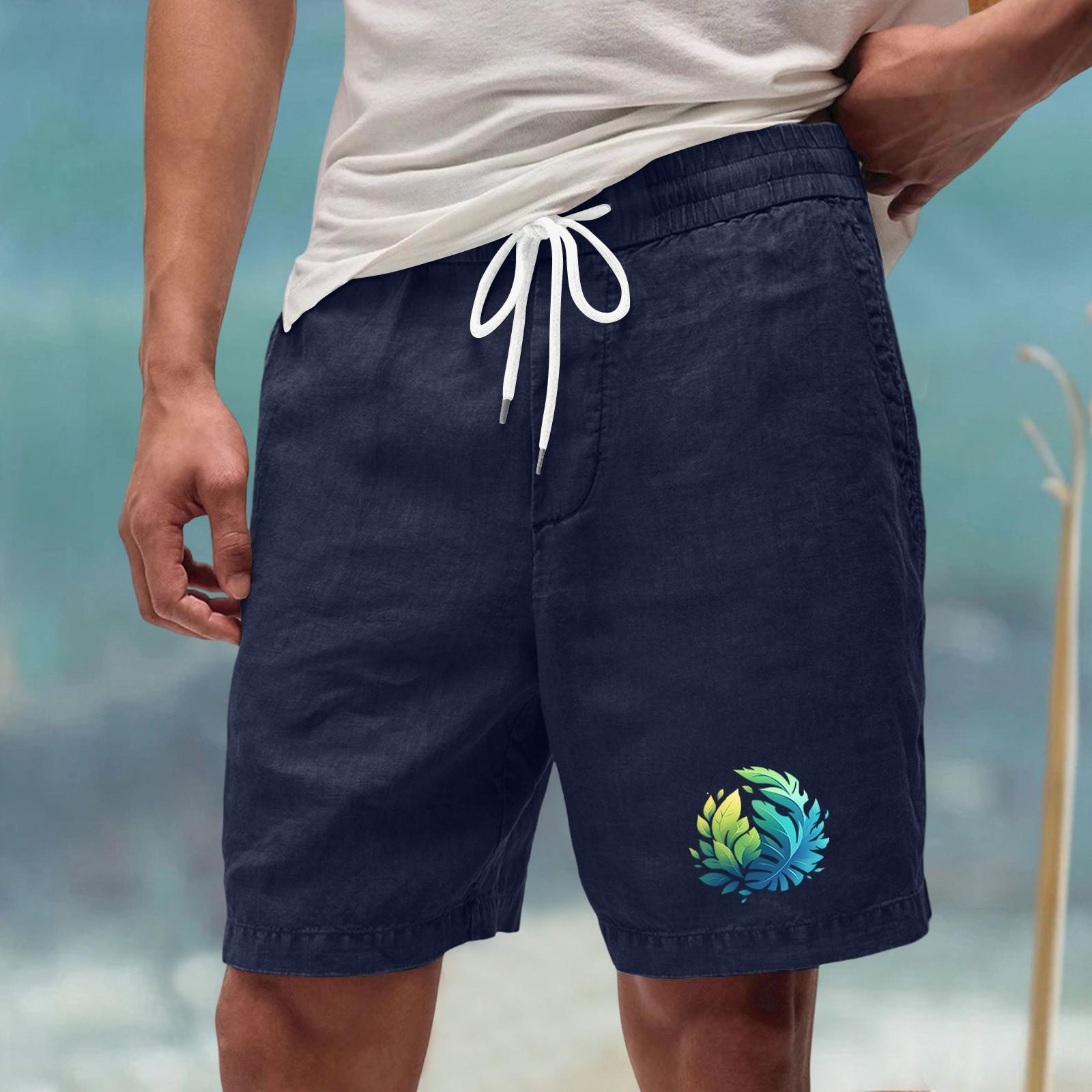 

Мужские летние большие повседневные свободные спортивные брюки пляжные шорты S тёмно-синий