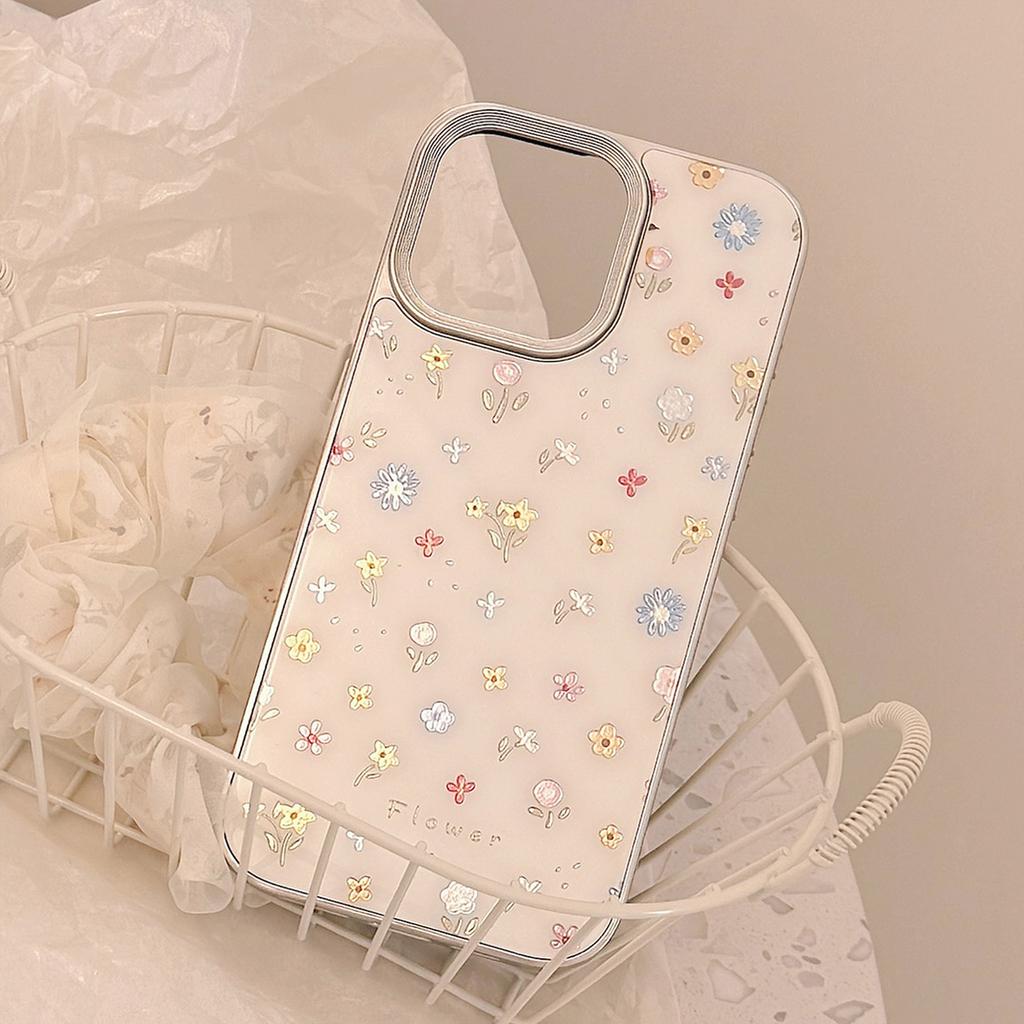 Gilded Phone Case Apple 16 Color Small Floral 15 Promax Suitable for IPhone 14 Anti Fall 11 Glass 13 Hard