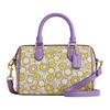 Rowan 17 Logo Floral Print Coated Canvas And Leather Shoulder Crossbody Bag Small Women Handbags Brown CBM69-IMY2K