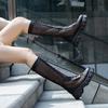 2025Neue Stiefel für Damen Mode Kniehohe Stiefel Sommer Atmungsaktive Ausgeschnittene Mesh-Stiefel Rutschfeste Plateau-Stiefel Punk Botas Mujer